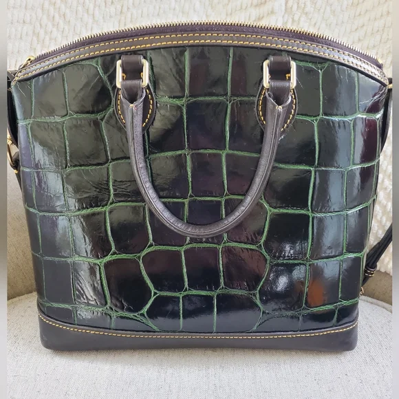 Dooney & Bourke croc embossed Dillen satchel - Picture 2 of 11